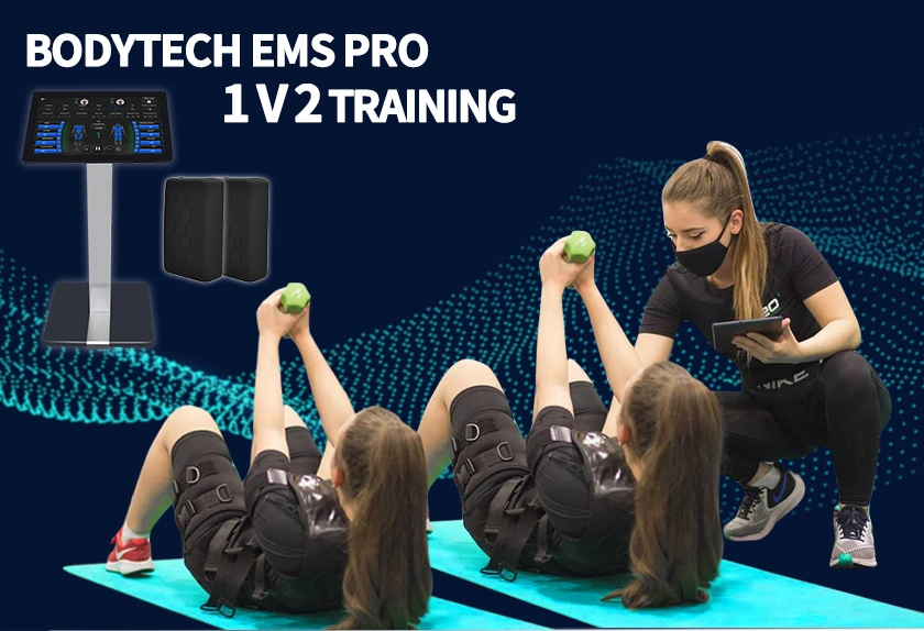 Bodytech Professional Wonder EMS Suit Deeply Muscle EMS Training Suit 1V2 Stand Machine
