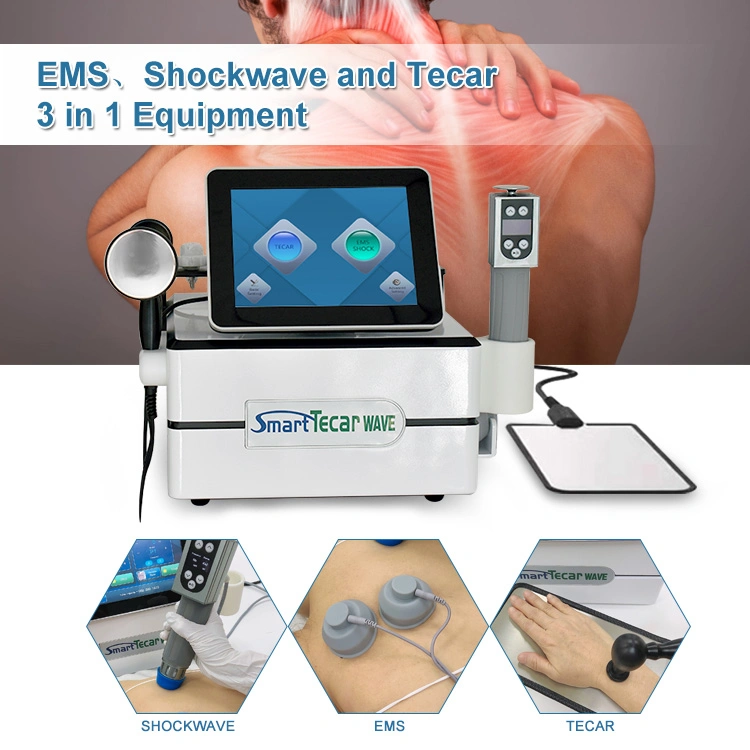 Shockwave+Smart Tecar+EMS Therapy Equipment ED Tecar RF Physiotherapy Device Tecarterapia