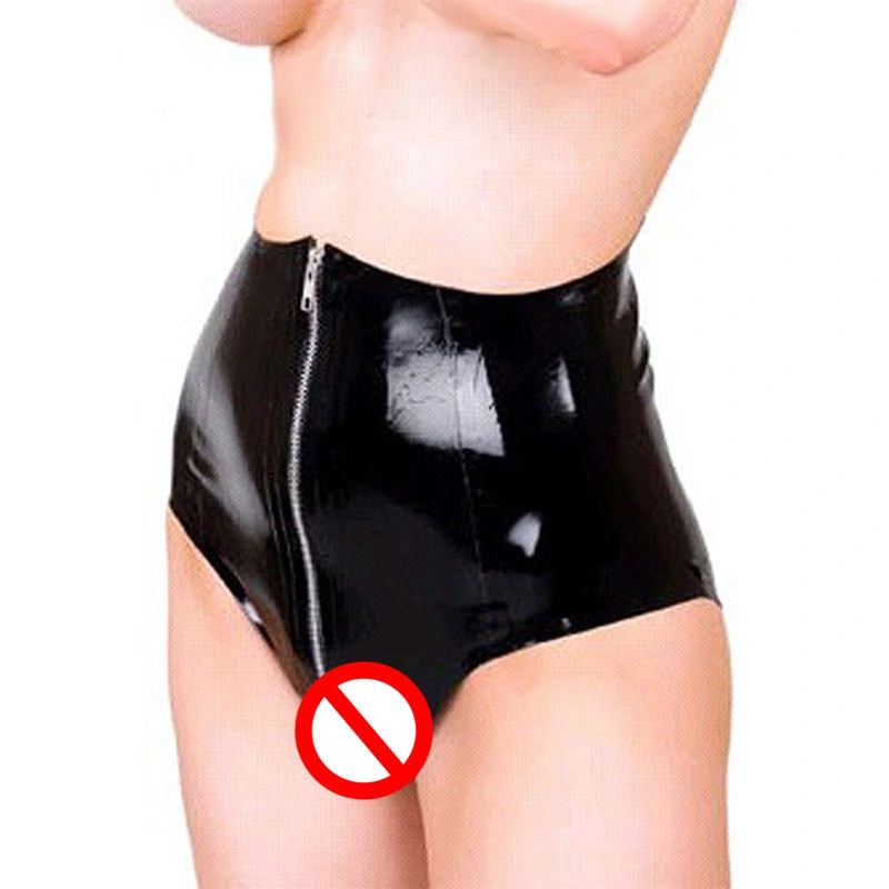 Custom Bdsm Natual Latex Panties Apparel Bondage Sexy Briefs Zipper Sex Underwear for Women